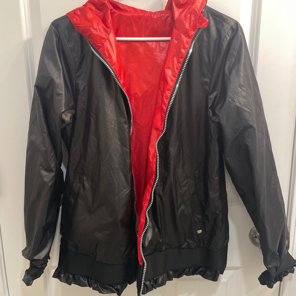 Black & Red Girls Wind Breaker